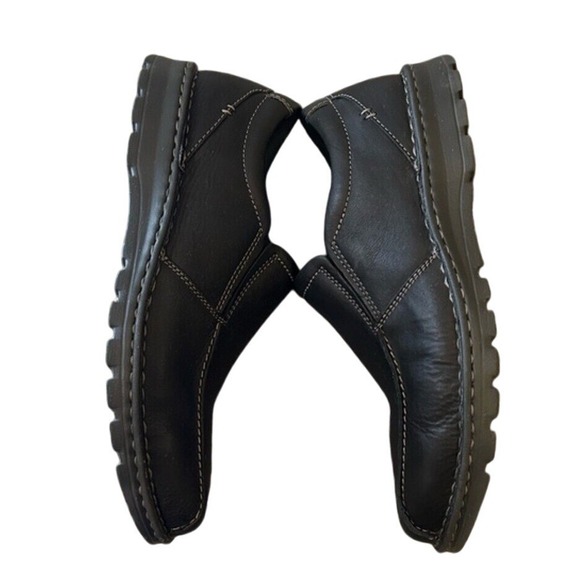 Clarks Vanek Step Loafer Black Oily Leather Men's Size 11 - Picture 9 of 10